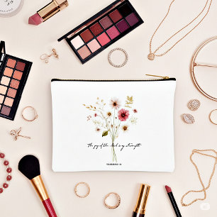 The Joy of the lord minimalist floral monogram Accessory Pouch