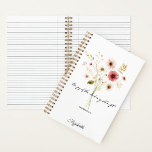 The Joy of the lord minimalist floral Notebook