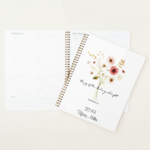 The Joy of the lord minimalist floral persoanlized Planner