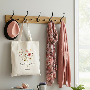 The Joy of the lord minimalist floral Tote Bag