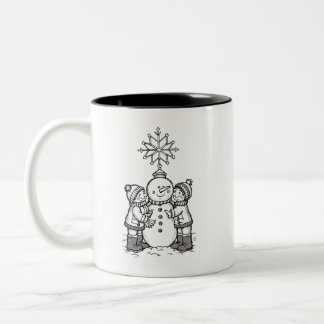 The joy of the snowman Two-Tone coffee mug