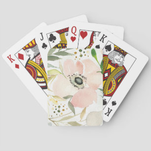 The Joy of White   Watercolor Floral Pattern Playing Cards