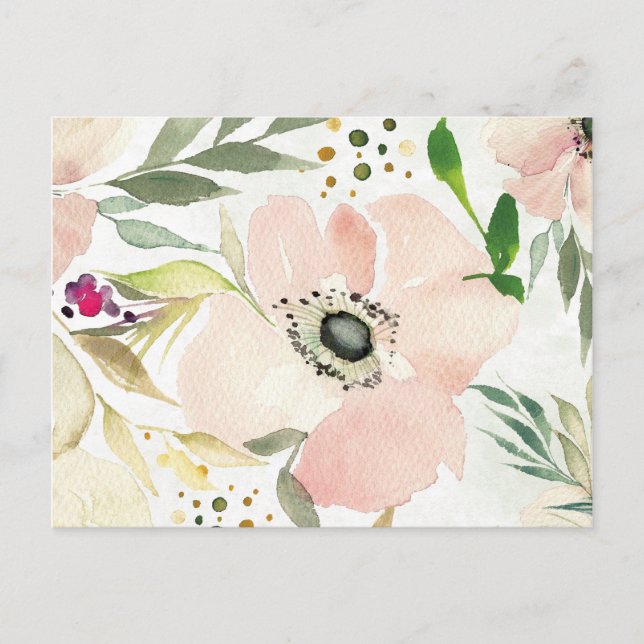 The Joy of White | Watercolor Floral Pattern Postcard (Front)