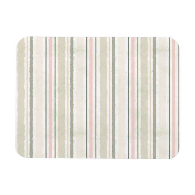 The Joy of White | Watercolor Stripes Pattern Magnet (Horizontal)
