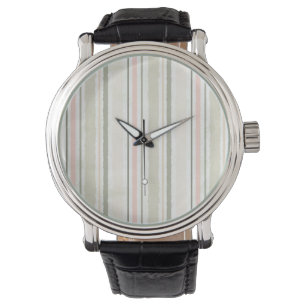The Joy of White   Watercolor Stripes Pattern Watch