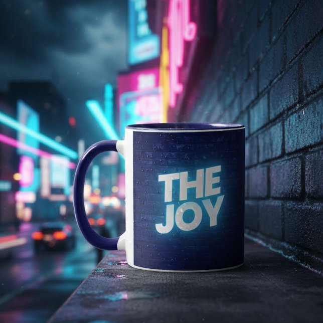 The Joy Typography Wall Brick Pattern Two-Tone Mug (Creator Uploaded)