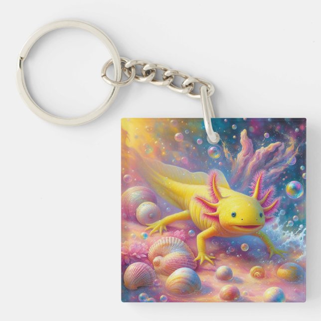 The Joyful Axolotl Key Ring (Front)