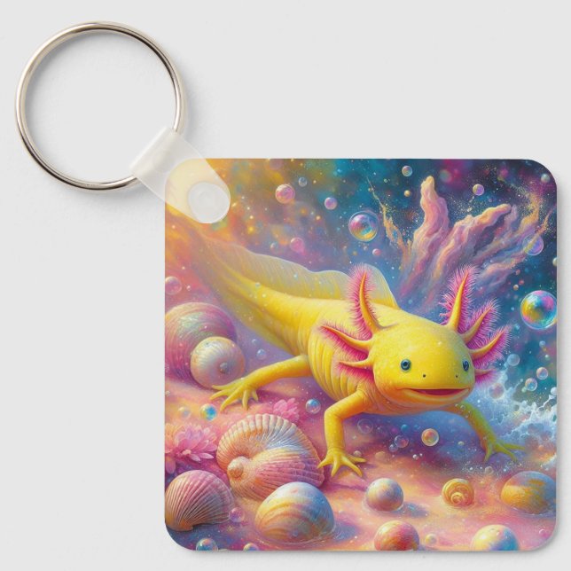 The Joyful Axolotl Key Ring (Front)
