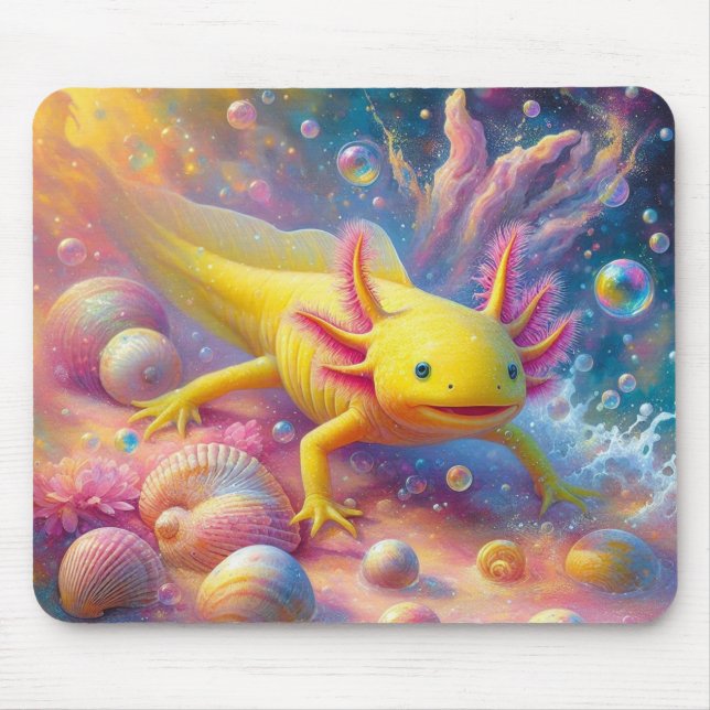 The Joyful Axolotl Mouse Mat (Front)
