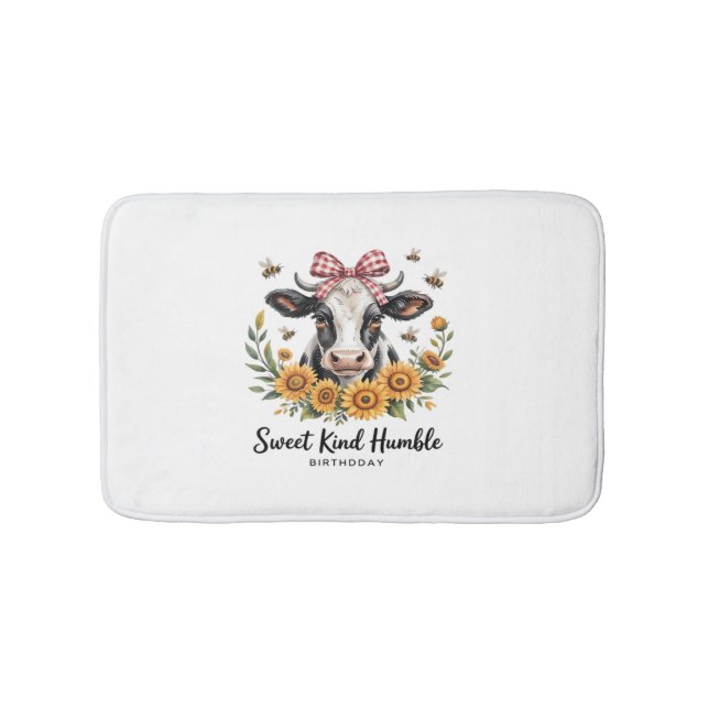 The Joyfull Strawberry Cow  Cow love Classic T-Shi Bath Mat (Front)