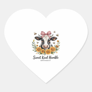 The Joyfull Strawberry Cow  Cow love Classic T-Shi Heart Sticker