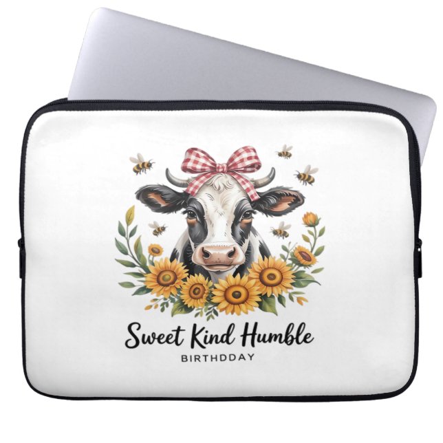 The Joyfull Strawberry Cow  Cow love Classic T-Shi Laptop Sleeve (Front)
