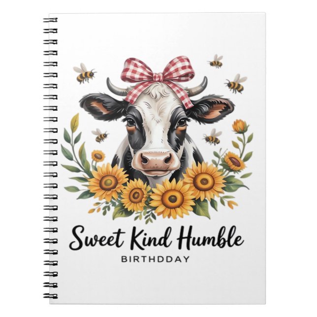 The Joyfull Strawberry Cow  Cow love Classic T-Shi Notebook (Front)