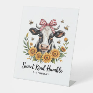 The Joyfull Strawberry Cow  Cow love Classic T-Shi Pedestal Sign
