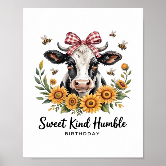 The Joyfull Strawberry Cow  Cow love Classic T-Shi Poster (Front)