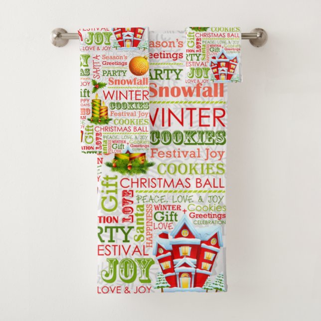 The Joys Of Christmas Bath Towel Set (Insitu)
