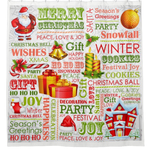 The Joys Of Christmas Shower Curtain (Front)