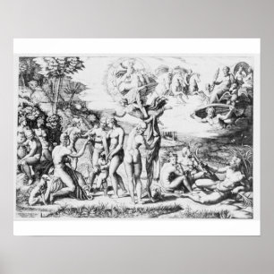 The Judgement of Paris, after Raphael (engraving) Poster
