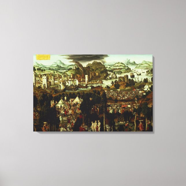 The Judgement of Paris and the Trojan War, 1540 Canvas Print (Front)
