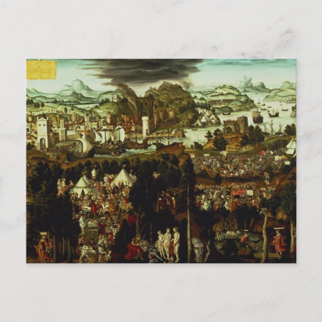 The Judgement of Paris and the Trojan War, 1540 Postcard (Front)