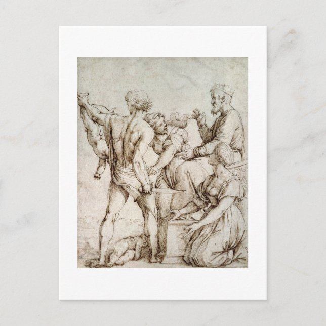 The Judgement of Solomon (pen & ink) Postcard (Front)