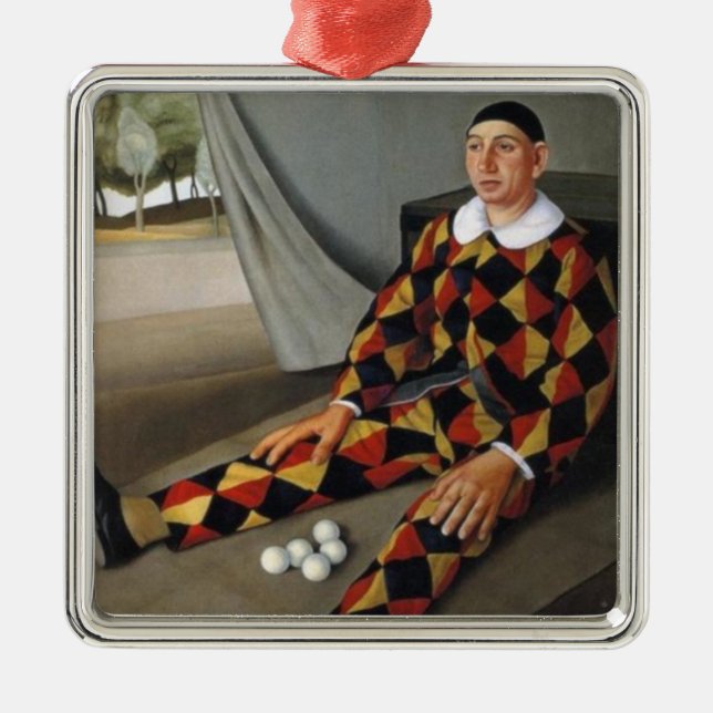 The Juggler (by Antonio Donghi) Metal Tree Decoration (Front)