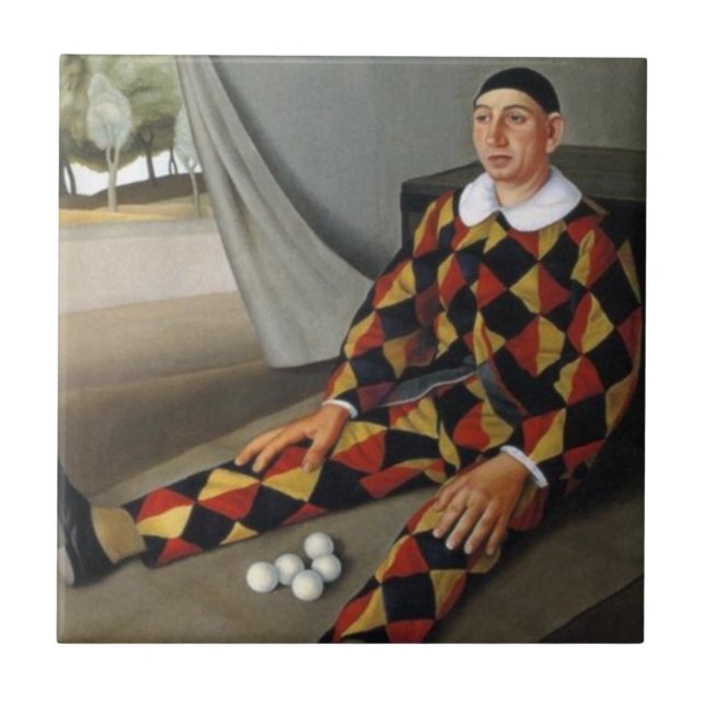 The Juggler (by Antonio Donghi) Tile (Front)