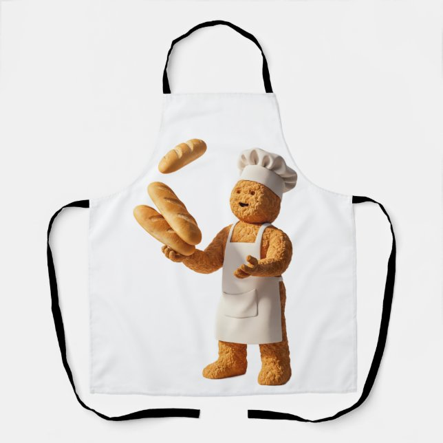 The Juggling Baker Mascot with Baguettes Apron (Front)