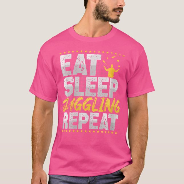 The Juggling Repeat Retro Circus Men Juggling T-Shirt (Front)