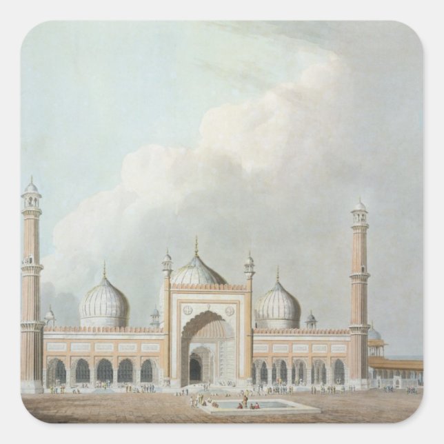 The Jummah Musjed, Delhi, plate XXIII from 'Orient Square Sticker (Front)