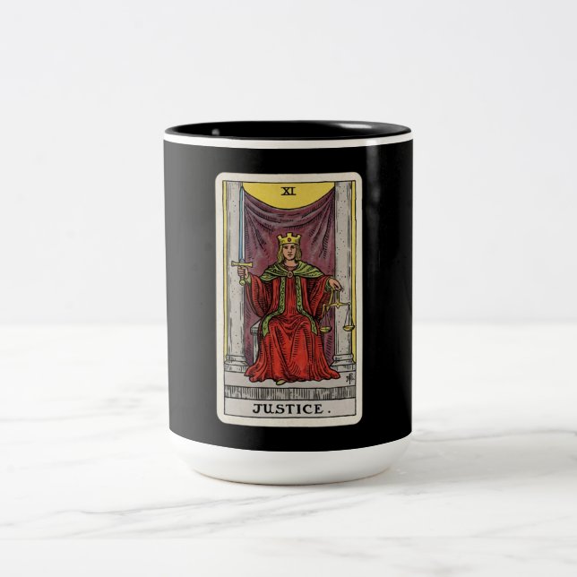 The Justice Tarot Two-Tone Coffee Mug (Center)