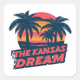 The Kansas Dream American Retro Summer Square Sticker