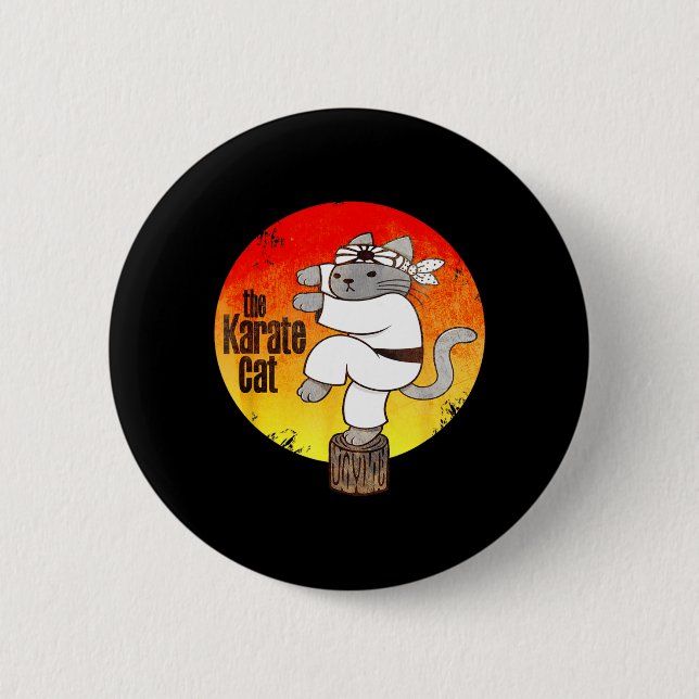 the Karate Cat 6 Cm Round Badge (Front)