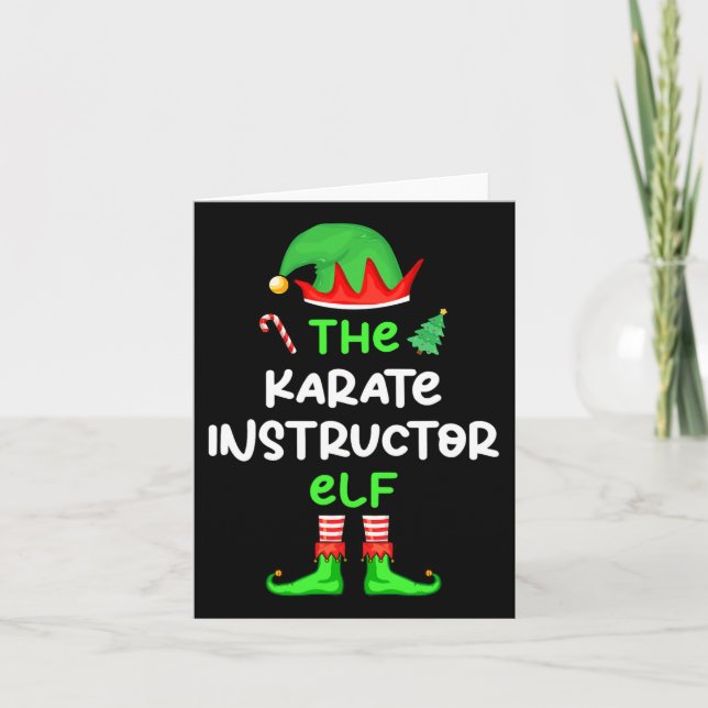The Karate Instructor Elf Christmas Matching Pajam Card (Front)