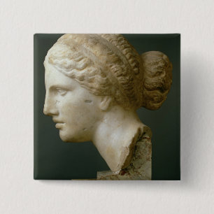 The Kauffmann Head, Roman (marble) 15 Cm Square Badge