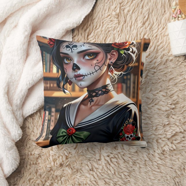 The Kawaii Anime Skull Girl Pillow 04 (Blanket)