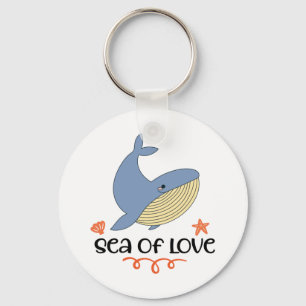 The Kawaii Blue Whale Marine Mammal Key Ring
