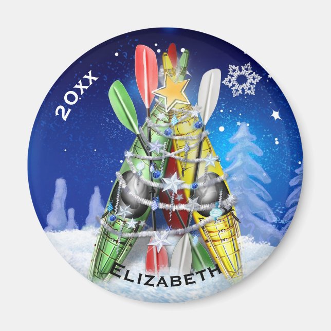 The Kayak Christmas Tree Magnet (Front)