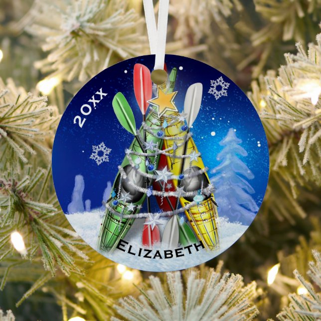 The Kayak Christmas Tree Metal Tree Decoration (Insitu)