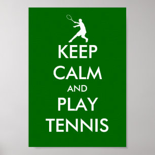 The Keep calm and play tennis poster parody