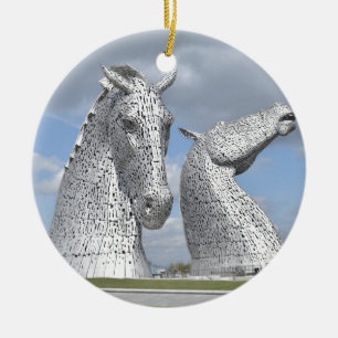 the Kelpies ,  Helix Park , Falkirk , Scotland Ceramic Tree Decoration