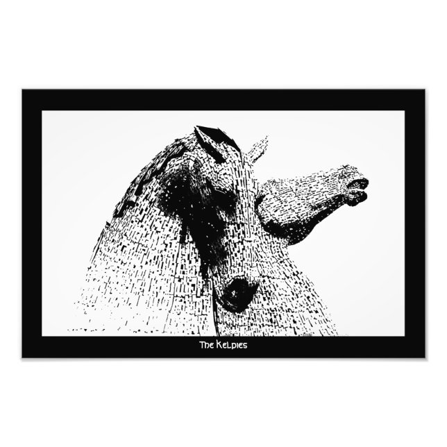 The kelpies in silhouette, Falkirk , Scotland Photo Print (Front)