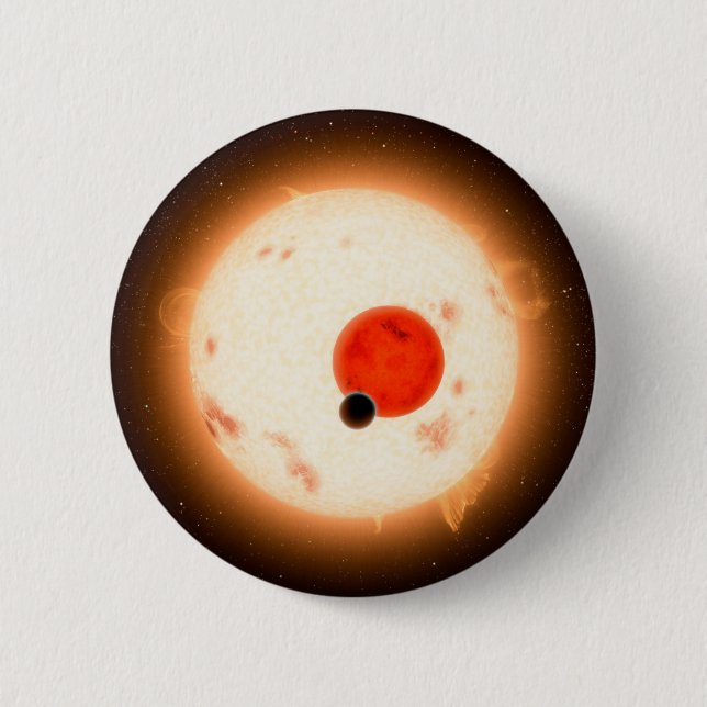 The Kepler-16 System. 6 Cm Round Badge (Front)