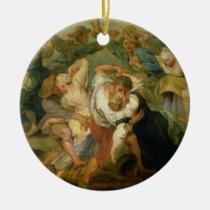 The Kermesse, detail of peasants dancing, c.1635-3 Ceramic Tree Decoration