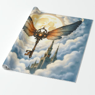 The Key of Eternity – Steampunk Wings  Wrapping Paper