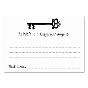 The Key to a Happy Marriage Cards Table Cards