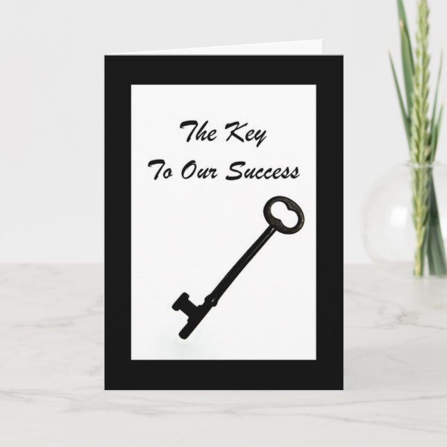 "The Key To Our Success" Business Thank You (Front)