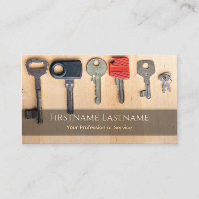 The key to your success in keys locks and support business card (Front)