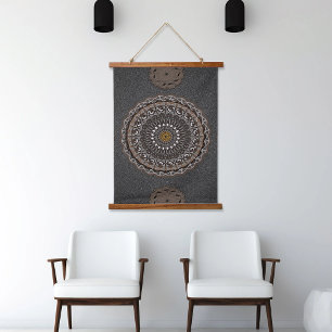 The khaki crocodylus porosus mandala art hanging tapestry