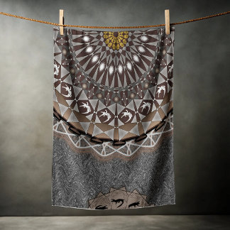 The khaki crocodylus porosus mandala beach towel